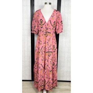Ba&sh Dress Calas Puff-Sleeve Midi Dress. Size: S